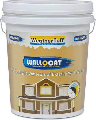 WEATHERTUFF WALLCOAT 100 % Acrylic Elastomeric Heavy Duty Waterproofing Paint White Emulsion Wall Paint