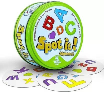 REVONTE Spot it ABCD Card Game for Kids, 2-6 Players Family Party Card Game (Multicolor)