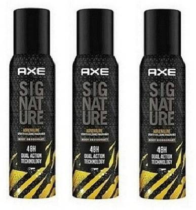 AXE SIGNATURE ADRENALINE EACH 122ML BODY DEODORANT Set of 3 Perfume Body Spray  -  For Men