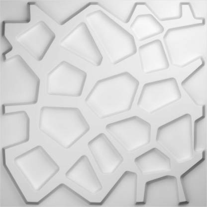 Kayra Decor 3D PVC WALL PANELS STONE DESIGN D067 (Pack of 6) , White Drywall Panel