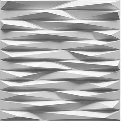 Kayra Decor 3D PVC WALL PANELS__Living Room and Ceiling Decoration D125 (Pack of 6) , White Drywall Panel