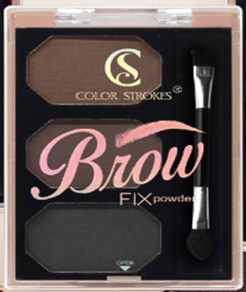 COLOR STROKES 3COLOR EYEBROW FIX POWDER,WITH THE BROW BRUSH. 10 g