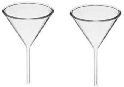 Rawal Glass Funnel for Laboratory Use, Liquid Chemicals Solutions (75mm) Borosilicate Glass Funnel