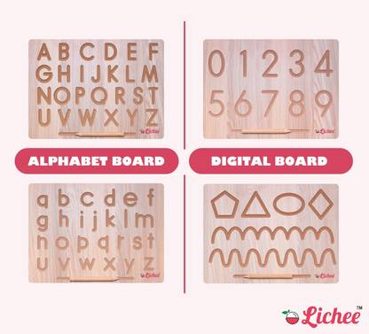 LICHEE Capital Word "ACBD" and Small Word "abcd", Number & Patten"0TO9" Learning Toys