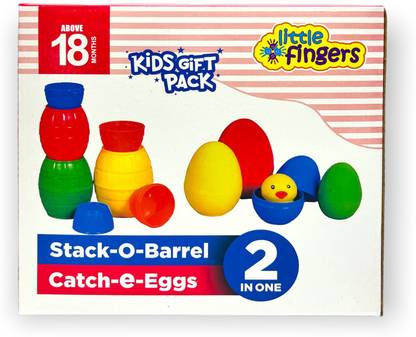 Little Fingers Stack O Barrel, Catch E Eggs 2 in 1 Learning Toy (1+Year)