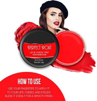 ADJD ROSE RED Lip & Cheek Tint For Lips, Cheeks and Eyes Lip Stain