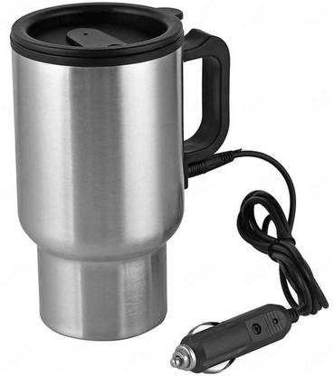 SIDDIVINAYAK CREATION 12V Car Heating Cup Car Heated, 450ml Stainless Steel Travel Coffee Cup Stainless Steel Coffee Mug