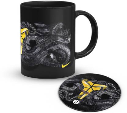 The Desi Monk Mamba Logo Coffee & Tea Cup With Tea Coaster Print 330 ml Ceramic Coffee Mug