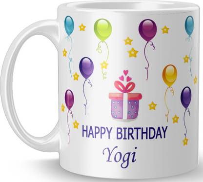 MM9E "Yogi" Happy Birthday Name Printed Coffee , Yogi Name Ceramic Coffee Mug