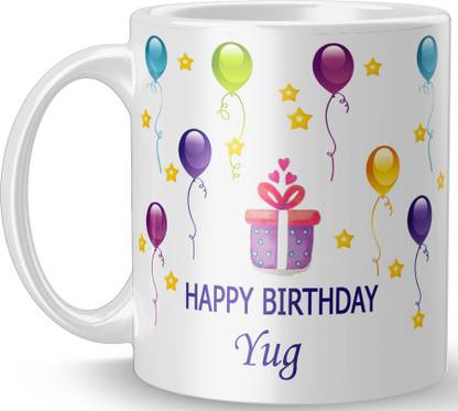 MM9E "Yug" Happy Birthday Name Printed Coffee , Yug Name Ceramic Coffee Mug