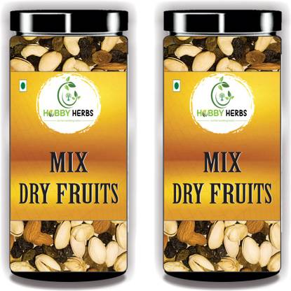 Hobby Herbs Dry Fruit Mix 400gm - Panchmeva Combo of Almond, Cashew, Pista, Black Raisin | Assorted Nuts