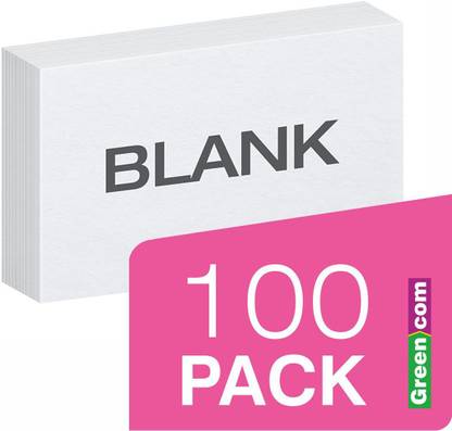 ग्रीनकॉम 200 pack Index Flash Cards, Blank Index Cards 3" x 5", 220 GSM White, 3" x 5" साइज़ इज़ परफेक्ट फॉर डिटेल्ड स्टडी, प्रेजेंटेशंस ऑर लिस्ट्स 3" X 5" मल्टीपर्पस पेपर