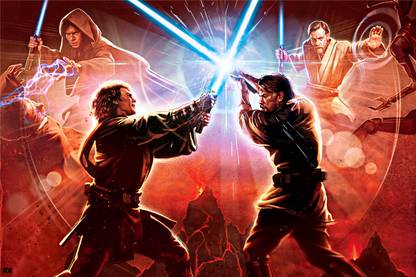 Obi Wan Kenobi and Anakin Skywalker Poster 18 x 12 inch 300 GSM Paper Print