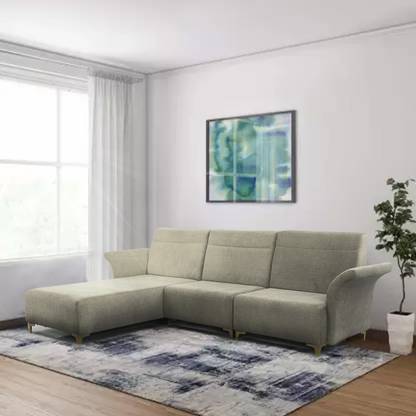 refurnisho L Shape Sofa | Modular and Ergonomic Sofa Set (Elegant Beige) Fabric 5 Seater  Sofa