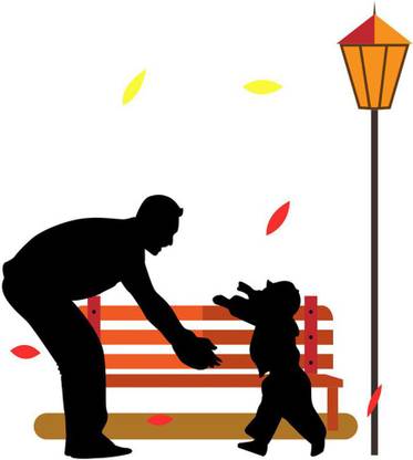 skgraphics 53 cm Father daddy son wall sticker Self Adhesive Sticker
