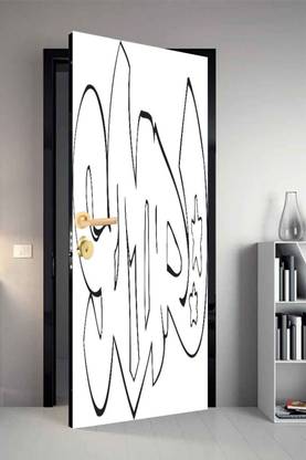 qth 213 cm Line Art Dor-1367 Design Door Sticker Self Adhesive Sticker
