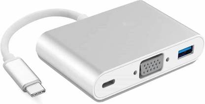 microware Multi-function Type C to VGA Adapter Charging Converter USB 3.1 usb c hub Type C to VGA USB 3.0 hub Laptop Accessory