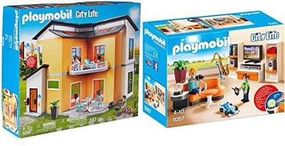 Playmobil 9266 - Modernes Wohnhaus & 9267 - Wohnzimmer