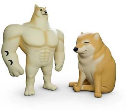 You Tooz Swole Doge & Cheems Doge Vinyl Figure Set - Meme Collection Based on Famous