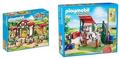 Playmobil 6926 - Großer Reiterhof & 6929 - Pferde-waschplatz
