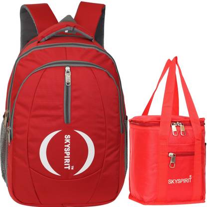 SkySprit Large 35L Backpack for College, Office,School , Etc &Lunch Bag combo pack of 2 Waterproof School Bag