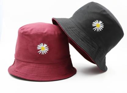 Jamont Unisex Bucket Hat Beach Sun Hat Fishing Hat Reversible Double-Side-Wear