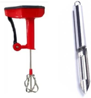 UBIKA KITCHEN Premium Kitchen Tools Set of Manual Hand Blender & Steel Pillar Kitchen Tool Set