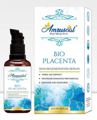 AMRUSOAL Bio placenta Face Serum for Brighten, Flawless Skin, Smooth Collagen Complexion