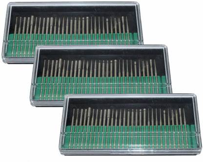 metrotools 3PCS- 30PCDiamond Burr Bits 3MM Diamond Drill Bit Glass Small Pipe Deburring Rotary Tool Accessories 90 Pieces Rotary Bit Set