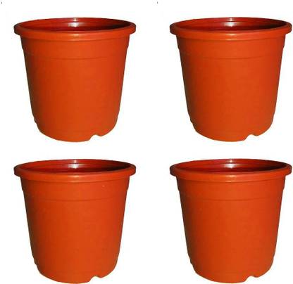 Green Life Euro Basket (Pink-Green-Purpleple-White) Size- 6 inches Pack of 4 Plant Container Set