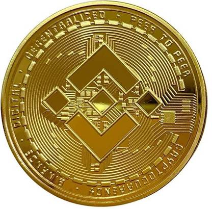 Craftbia BNB Binance Coin Made of Real Metal Gold Plated Crypto Coin Decorative Showpiece  -  4 cm