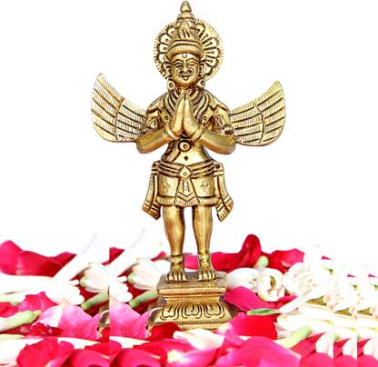 aalayam selveer Garudalwar Statue | Karudalwar Statue | Karudan Statue | Garudan Idol Brass Decorative Showpiece  -  13.5 cm