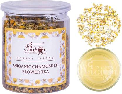 The Indian Chai Organic Chamomile Tea (1.75oz/ 50 Gm) Herbal Tea Glass Bottle