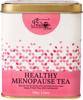 The Indian Chai Healthy Menopause Tea 100g with Raspberry Leaves, Red Clover Flower Herbal Tea Tin
