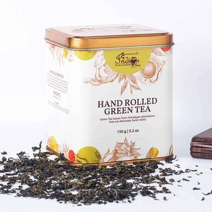 The Indian Chai Hand Rolled Green Tea 150g, Boosts immunity Herbal Tea Tin