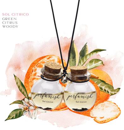 Perfumish Car Perfume Fragrance Oil Hanging Set - sol cítrico ( citrus sunshine ) 10ml Aroma Oil, Diffuser Set, Diffuser Car Perfume Fragrance Oil Hanging Set - sol cítrico ( citrus sunshine ) 10ml