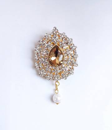 THEMAMA SAREE PINS, SAREE PINS DESIGN , FANCY SAREE PINS, GOLDEN BROOCH Brooch