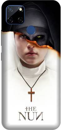 Printladder Back Cover for Realme Narzo 20 White Black Nun,white mask Printed Cover