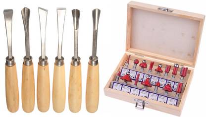 metrotools 6MM CARBIDE ROUTER BIT SET WOOD CUTTER TOOL SET WOOD CUTTERS ROUTER BIT SET 6pcs Woodcarving Chisel Wood Carving Tool