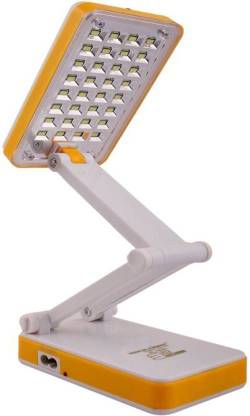 GLOWISH RECHARGEABLE SUPER 32 SMD LED BRIGHT TABLE STUDY LAMP WITH HIGH LOW POWER OPTION AND BUILT IN SOLAR RECHARE 2 hrs Lantern Emergency Light