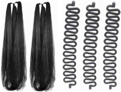 MAYAKSH 3p Hair styling twist braid tool with bridal parandi (choti) Bun Stick