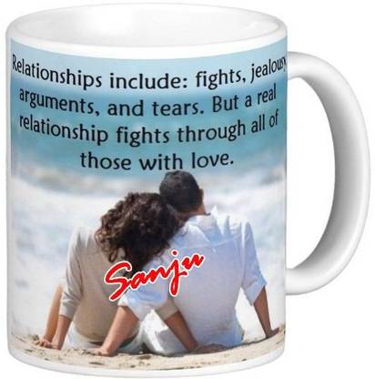 Exocticaa Love Message for Sanju Romantic Quotes 093 Ceramic Coffee Mug