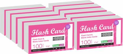 greencom Pk of 1000 Index Flash Cards, Blank Index Cards 5" x 8", 220 GSM White plain 5" x 8" size is perfect for detailed study, presentations or lists 220 gsm A4 paper