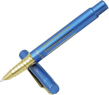 Dikawen 8016 Blue Color Limited Edition , Slim Nib With Golden Trims Fountain Pen