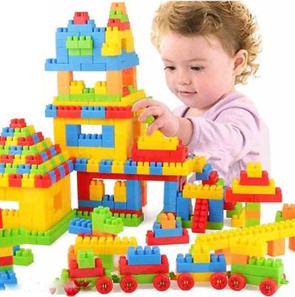 Midhash BEST BABY GIFT Light Weight(98Pcs+8Tyres)100Pcs Building Blocks,Kids Toy Set