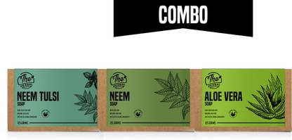 The Herbal Pure Natural Handmade Neem Tulsi, Aelo Vera, Neem Combo Soap