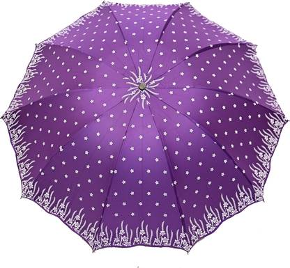 CHATTRI WALA Double Printed 3 Folding Anti-Uv Wave Edges,Women Compact Umbrella, Pack of 1 Umbrella