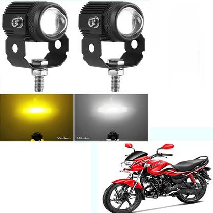 BR TrendZ DC Power Mini Driving Light 2 Color White & Yellow Spot Beam (Pack of 2)-061 Fog Lamp Motorbike LED for Hero (12 V, 20 W)