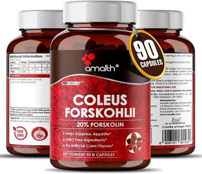 AMALTH Premium 100% Ultra Pure Forskolin 500mg Max Strength w/ 20% Supplement