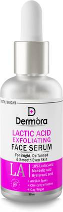 DERMORA Lactic Acid Exfoliating Face Serum, With For Smooth, Bright & Even Skin